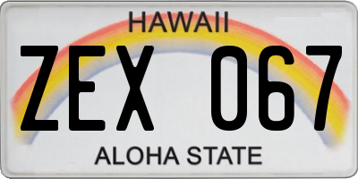 HI license plate ZEX067