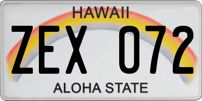 HI license plate ZEX072