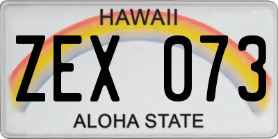 HI license plate ZEX073