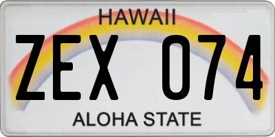 HI license plate ZEX074