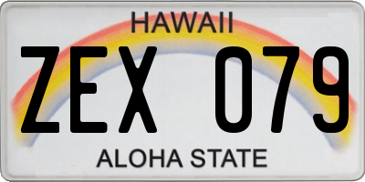 HI license plate ZEX079