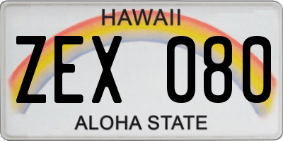 HI license plate ZEX080