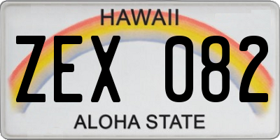 HI license plate ZEX082