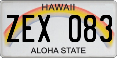 HI license plate ZEX083