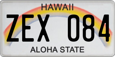 HI license plate ZEX084