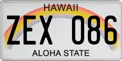 HI license plate ZEX086