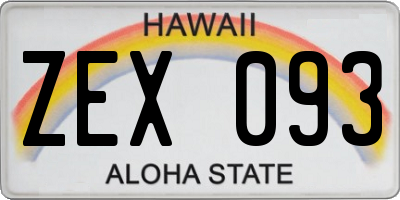 HI license plate ZEX093