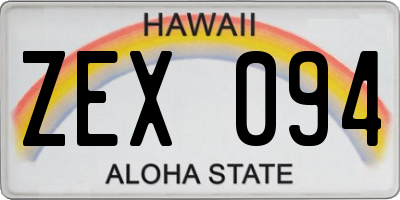 HI license plate ZEX094