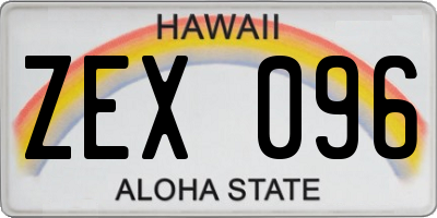 HI license plate ZEX096