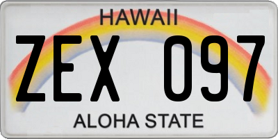 HI license plate ZEX097