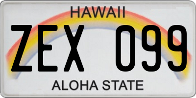 HI license plate ZEX099