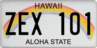 HI license plate ZEX101