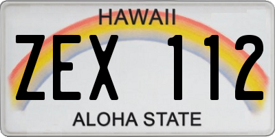 HI license plate ZEX112