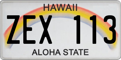 HI license plate ZEX113