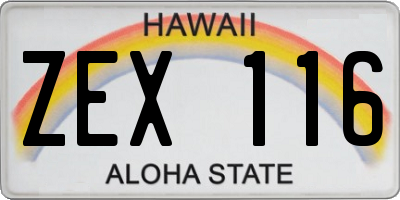 HI license plate ZEX116