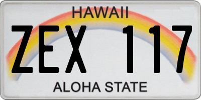 HI license plate ZEX117