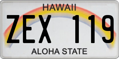 HI license plate ZEX119