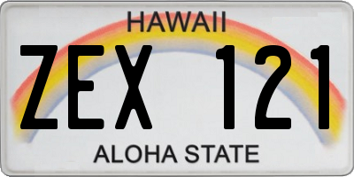 HI license plate ZEX121