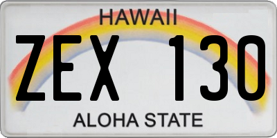 HI license plate ZEX130