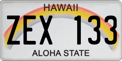 HI license plate ZEX133