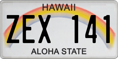 HI license plate ZEX141