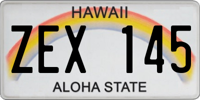 HI license plate ZEX145