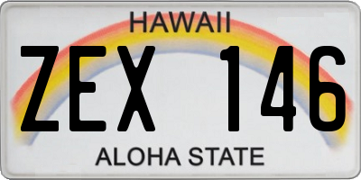 HI license plate ZEX146