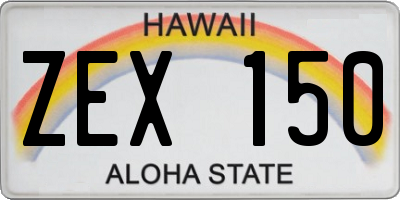 HI license plate ZEX150
