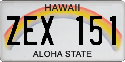 HI license plate ZEX151