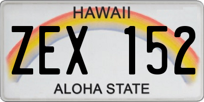 HI license plate ZEX152