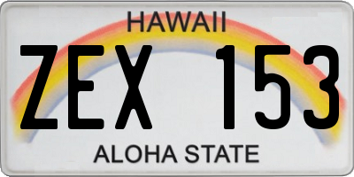 HI license plate ZEX153