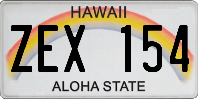 HI license plate ZEX154