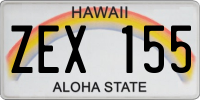HI license plate ZEX155