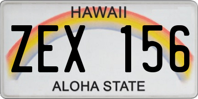 HI license plate ZEX156