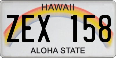HI license plate ZEX158