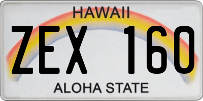 HI license plate ZEX160