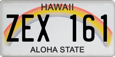 HI license plate ZEX161