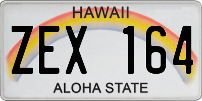 HI license plate ZEX164