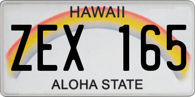 HI license plate ZEX165