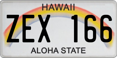 HI license plate ZEX166