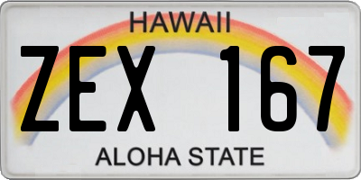 HI license plate ZEX167