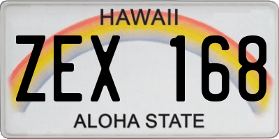 HI license plate ZEX168