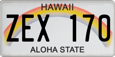 HI license plate ZEX170