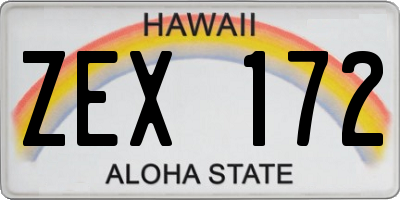 HI license plate ZEX172