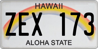 HI license plate ZEX173