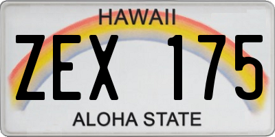 HI license plate ZEX175