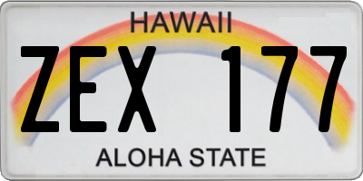 HI license plate ZEX177