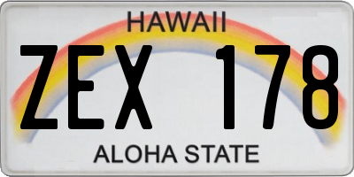 HI license plate ZEX178