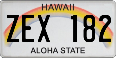 HI license plate ZEX182