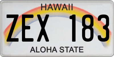 HI license plate ZEX183